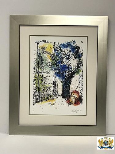 After Marc Chagall The Blue Bouquet Lithograph