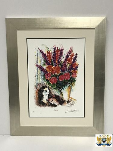 After Marc Chagall Bouquet Amereuse Lithograph