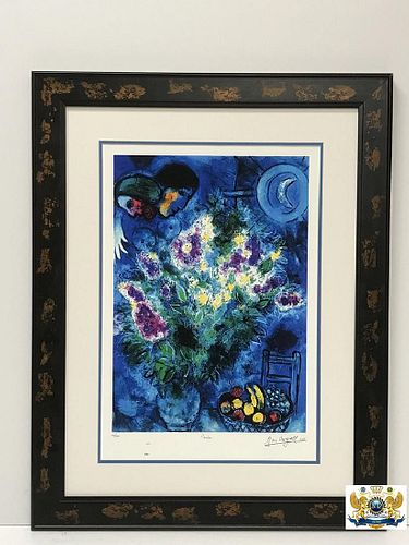 After Marc Chagall Still Life With Flowers Lithograph