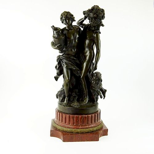 after: Claude Michel Clodion, French (1738-1814) Large Bronze Group "Bacchanalia"