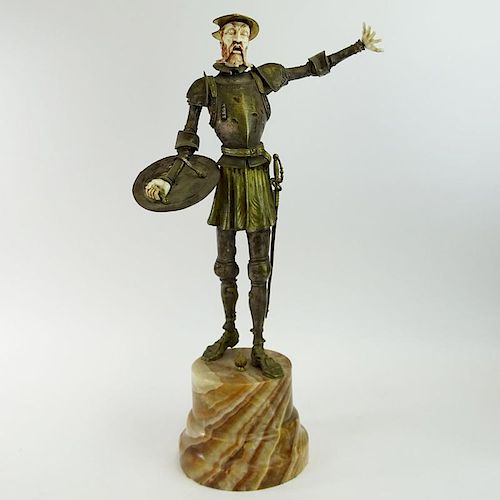 Large 20th C Bronze Sculpture "Don Quixote"