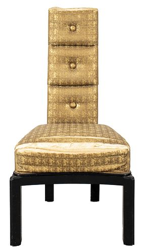 James Mont Asian Modern Ebonized Side Chair