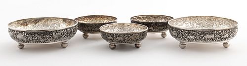 Thai Silver Repousse Zodiac Ornamental Bowls, 5