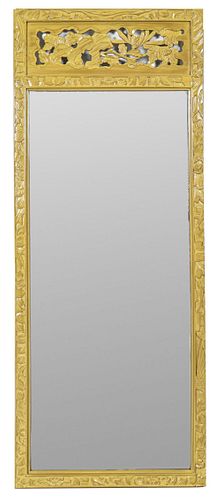 James Mont Asian Modern Carved Wood Mirror