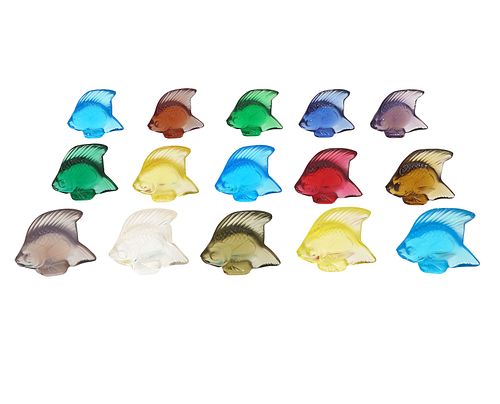 15 Multicolor Crystal Lalique Fish