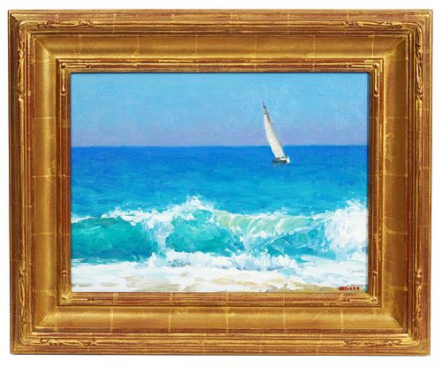 Gregory Hull 'Surf & Sail' Oil Painting