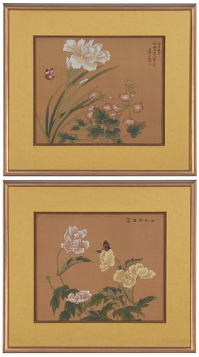 A pair of 19th century Chinese framed paintings