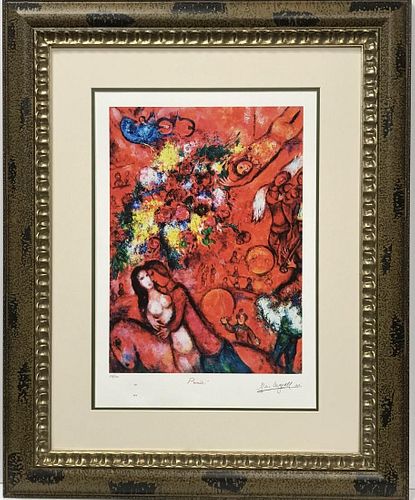 After Marc Chagall The Red Circus Lithograph