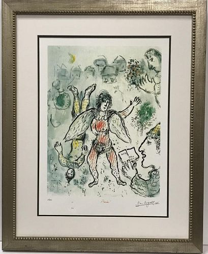 After Marc Chagall Angle With the Painter Lithograph