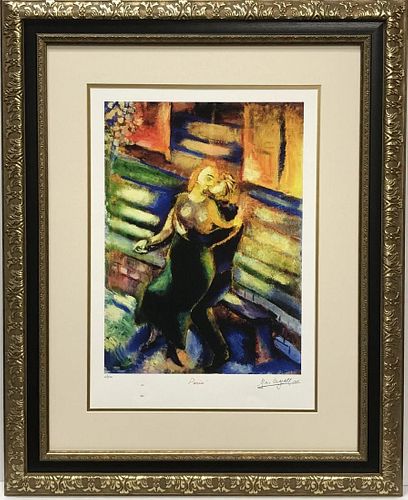 After Marc Chagall Lovers On Beach Lithograph