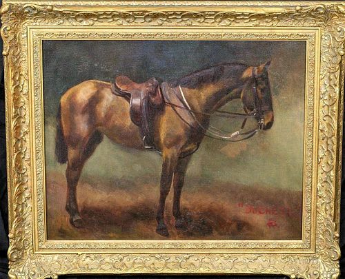 Portrait Of A Saddled Horse "Duchess"