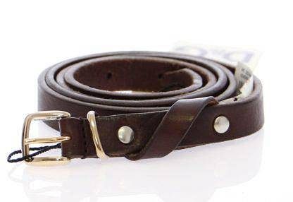 DOLCE & GABBANA Brown Leather Logo Belt