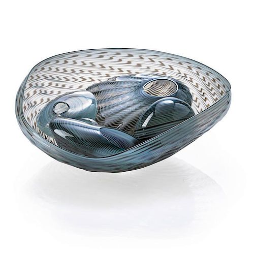 DALE CHIHULY Five-piece glass basket group