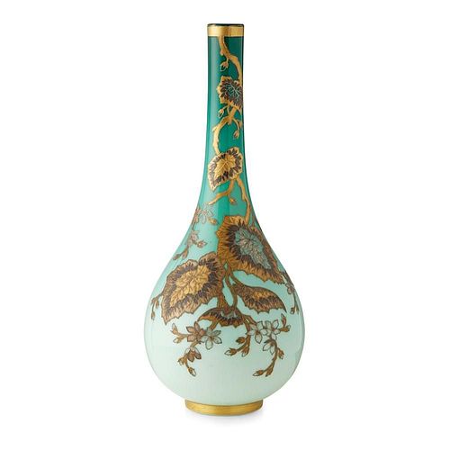 VICTORIAN OPAQUE GLASS VASE, IN THE MANNER OF THOMAS