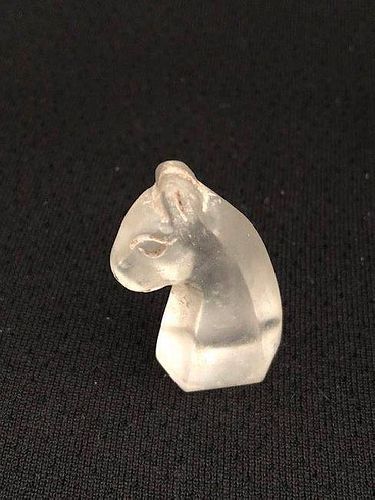 ROCK CRYSTAL CHESS PIECE HORSE