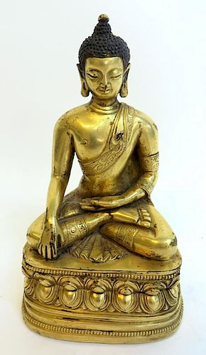Qing Dynasty Gilt Bronze Buddha