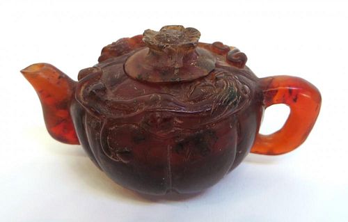 Small Amber Chinese Tea Pot
