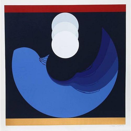 Thomas Benton, "Evolution Series Blue," Silkscreen