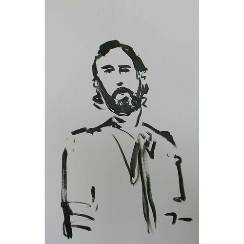 Man Beard Figure Acrylic Portrait Painting