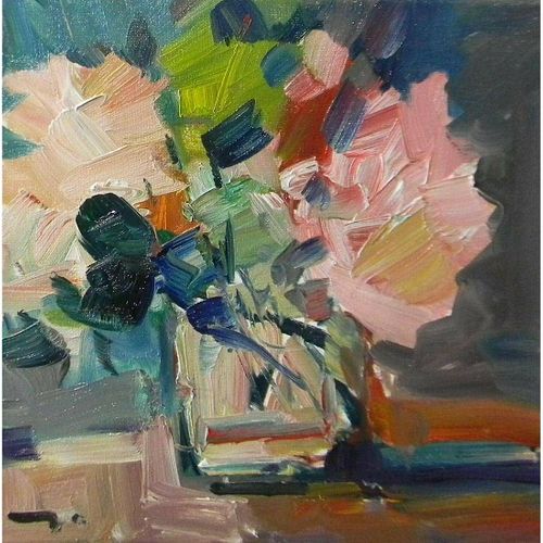 Oil Painting Still Life Vase With Flowers