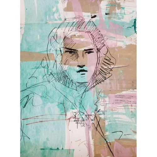 Contemporary Abstract Portrait Acrylic Painting