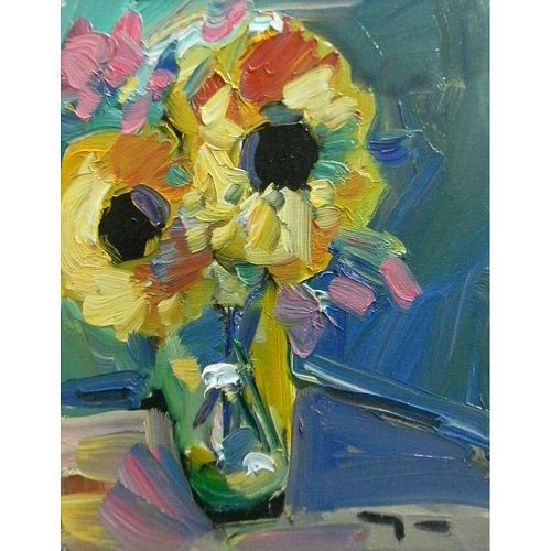 Original Sunflowers Oil Painting