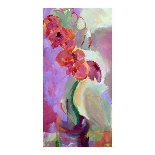 Abstract Orchid Oil Painting on Canvas