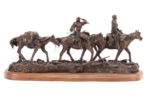 M. Jackson (1934-2021) Large Western Cowboy Bronze