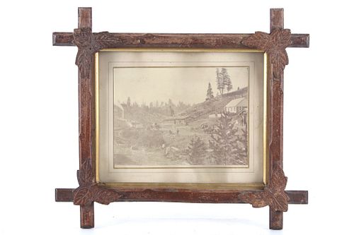 19th Century Settlement Framed Photograph