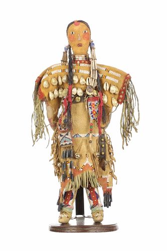 Comanche Beaded Hide Doll Anadarko, OK. c. 1930