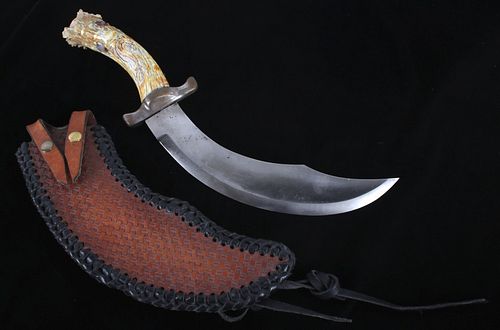 Bordean Hide Works Scimitar Antler Short Sword