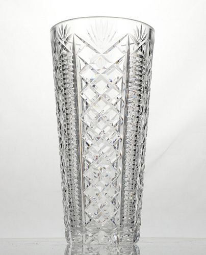 Antique German Cut Crystal Graduated Vase