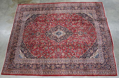 Tabriz Persian Hand Knotted Wool Area Rug 1930's