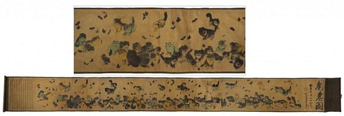 Chinese Scroll With Kittens
