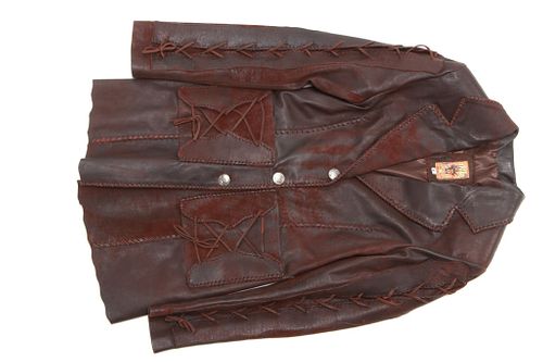 Tribe America Chocolate-Merlot Leather Jacket