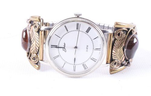 Belair Watch With Navajo Brown Opal Cuff & Band