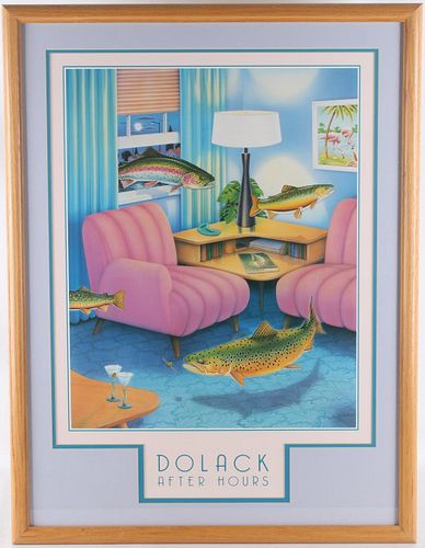 1987 Monte Dolack Framed Lithograph "After Hours"