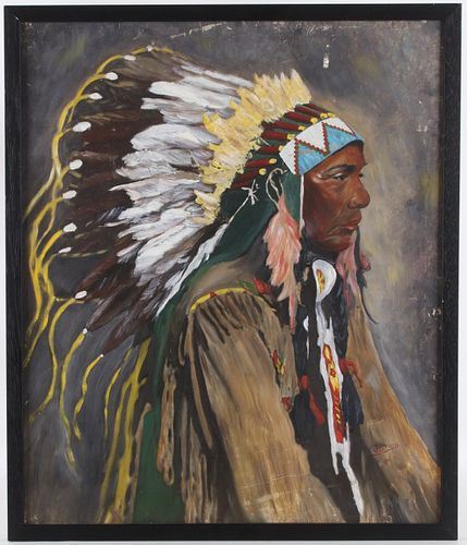 Original Ceremonial Native Oil Painting by Watson