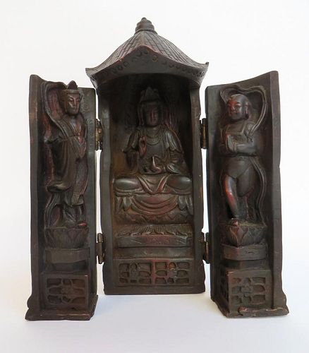 Carved Wood Religious Shrine