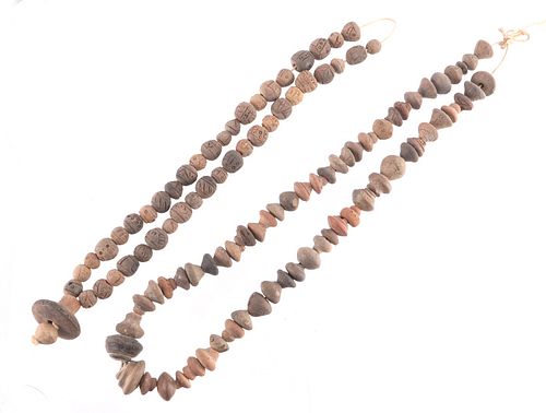 Mali African Clay Trade Bead & Whorl Necklaces