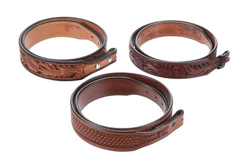 Western Carved Trajan Vieira Leather Belts (3)