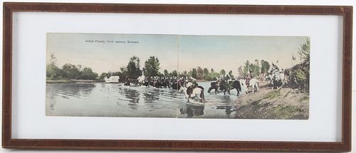 Crow Indian Parade, Crow Agency Montana Postcard