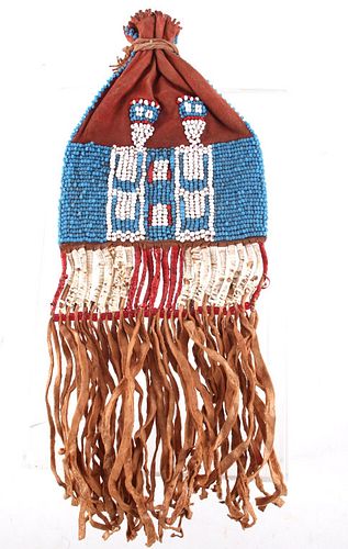 Blackfoot Quilled & Beaded Tobacco Bag 19th-20th
