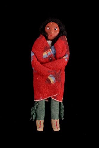 Large Skookum Doll In Wool Trade Blanket