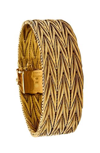 Cartier Paris 18k gold mesh flexible bracelet-bangle
