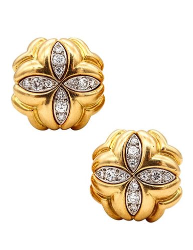 Cartier Diamonds & 18k Gold  Clovers clips-earrings