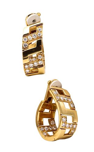 Cartier Paris 2.88 Cts Diamonds & 18k gold Earrings