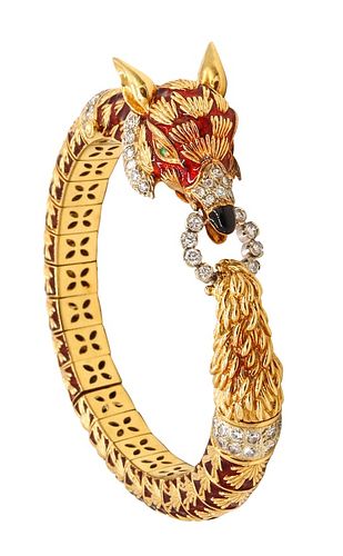 Frascarolo Fenix bird Diamonds & 18k Gold Bracelet 