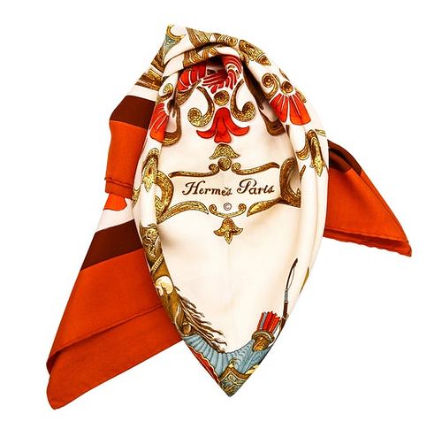 Hermes Paris 1969 Rare Cheval  Squared Silk scarf