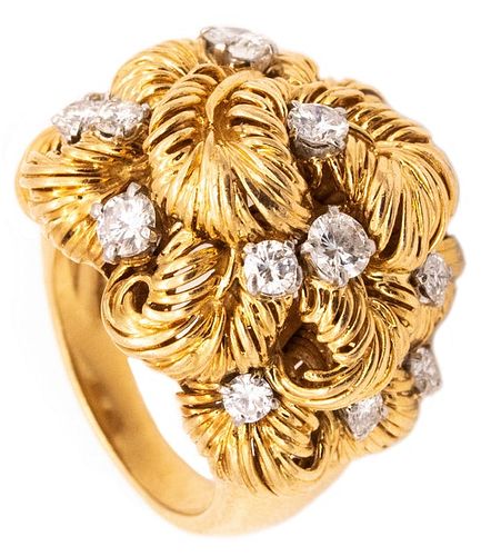 Van Cleef & Arpels Paris cocktail Diamonds & 18k Gold Ring